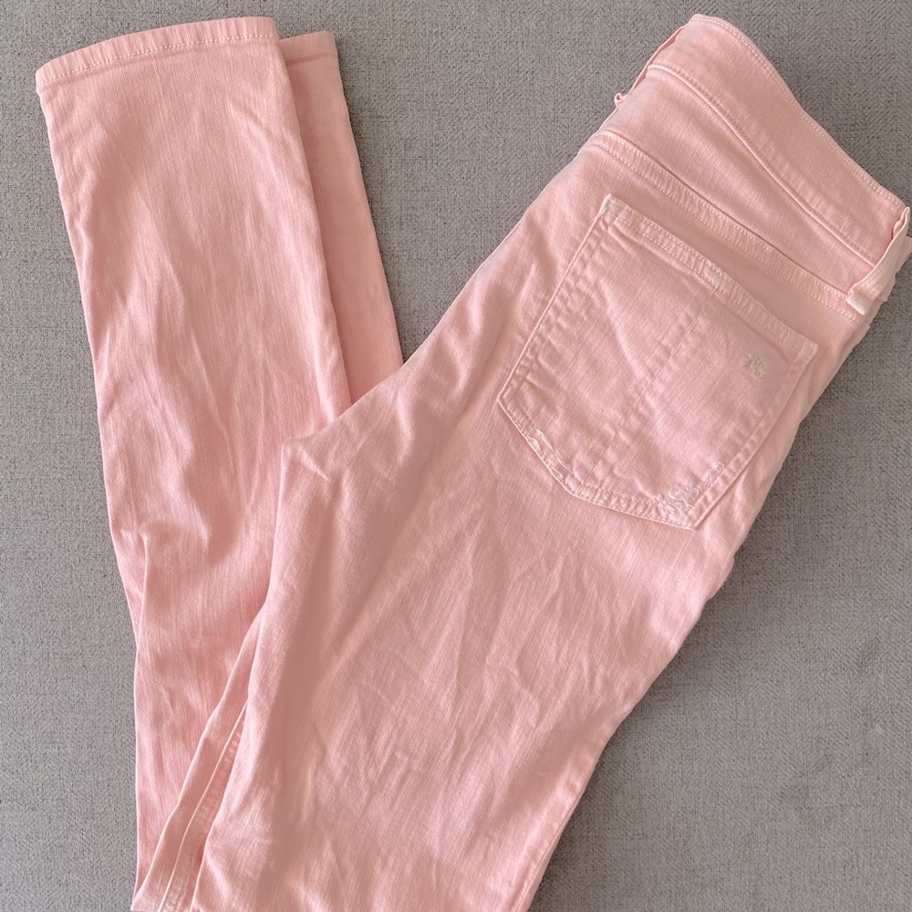 💗RAG AND BONE 💗peachy pink distressed skinny jeans.